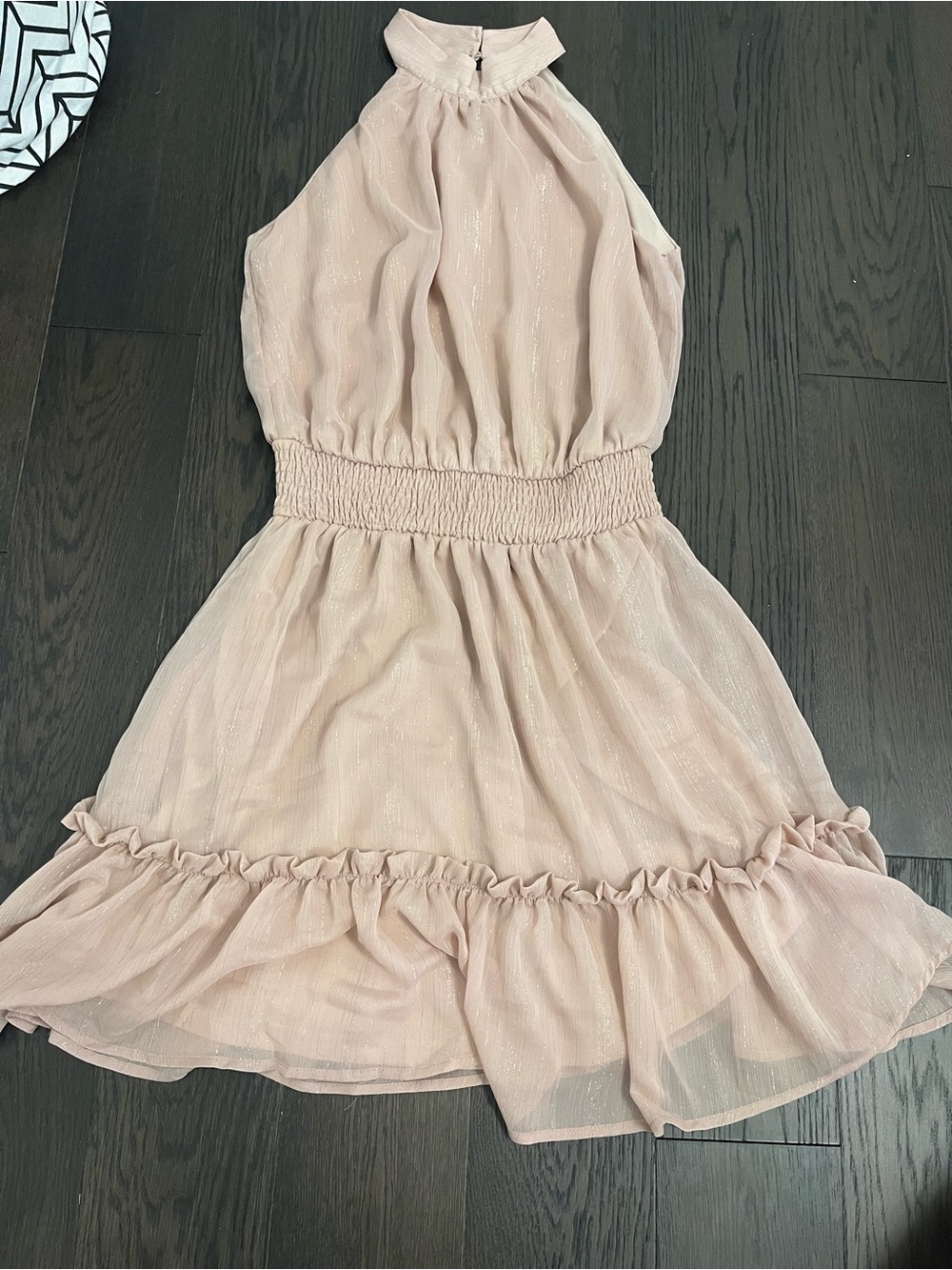 Women’s ' Blush Pink Halter Dress with Smocked Waist